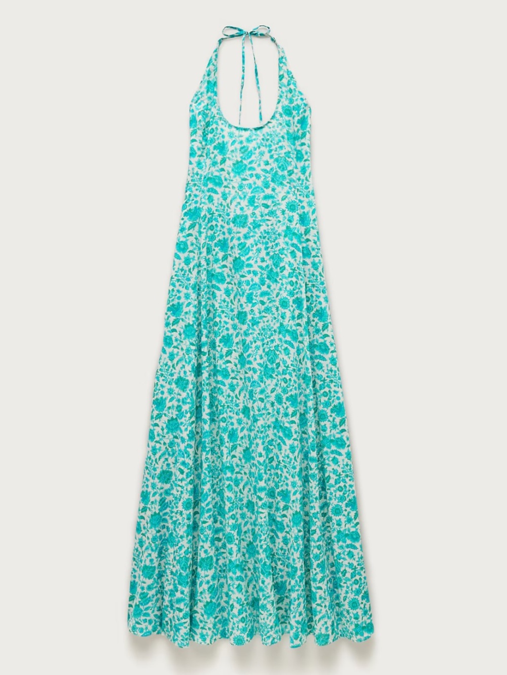 J. Crew NWT Beach Halter Midi Dress Blue Floral Size XS CU314